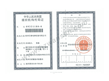 Organization code certificate